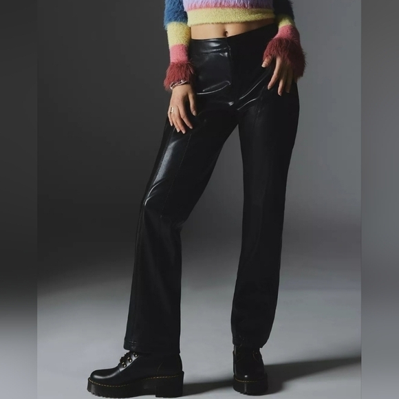 Urban Outfitters Silence + Noise Sydney Faux Leather Moto Pants in Black NWT - Picture 2 of 13